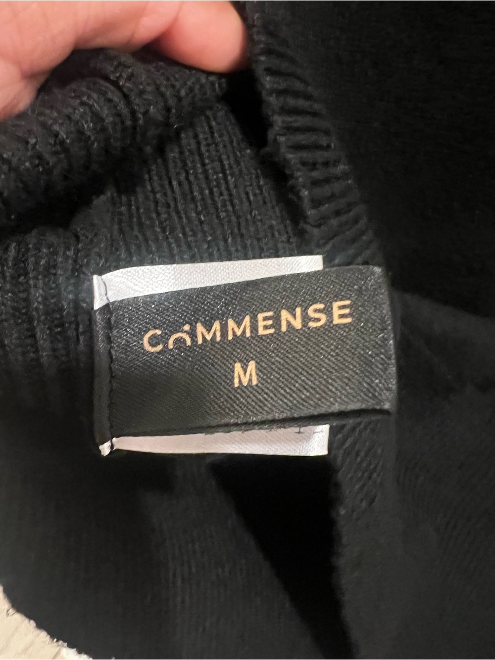 Black Sleeveless Knit Sweater Vest with White Trim - Picture 3 of 4
